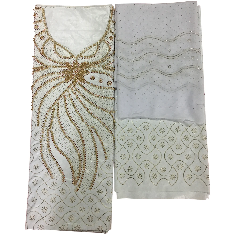 

bazin riche getzner 2019 new africanti guinea brocade fabric cotton white fabrics beaded tulle fabric gele headtie 3+2+2 yards/l