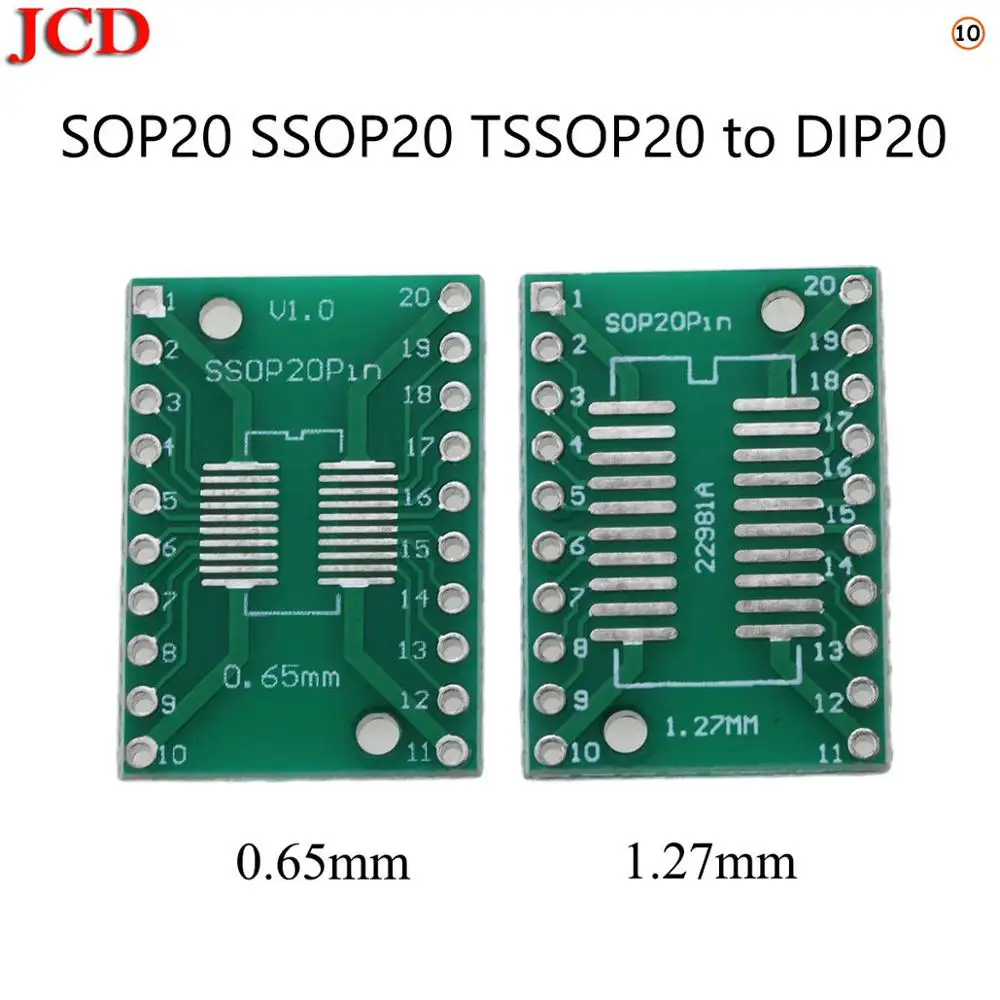 No10 SOP20 SSOP20 JCD комплект печатной платы SMD поворот к DIP SOP MSOP SSOP TSSOP SOT23 8 10 14 16 20 24 28 SMT к DIP SMD преобразователь адаптера - Цвет: No10 SOP20 SSOP20