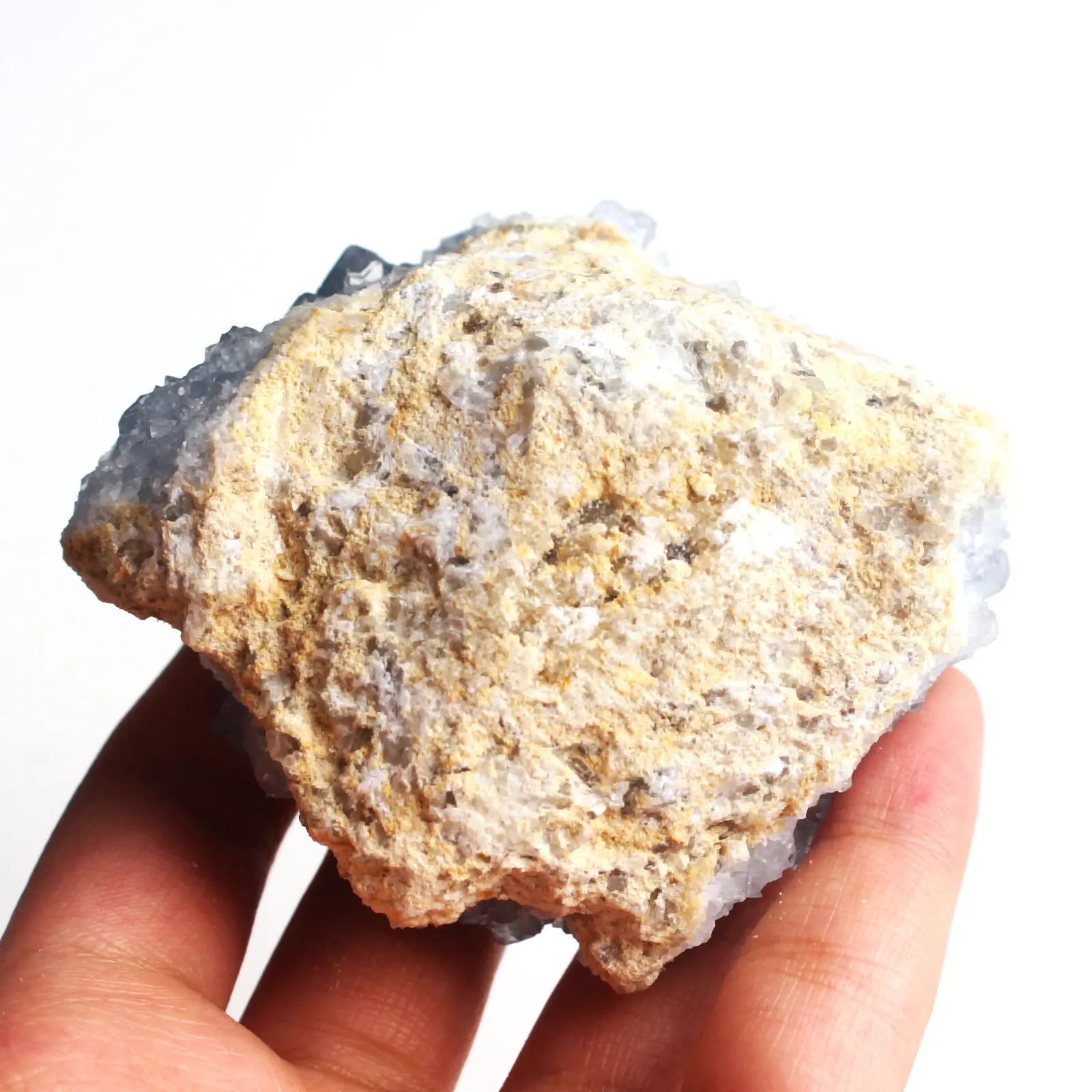 Кластер натуральные кристаллы Celestite Geode Chakra Rockstone шероховатый минеральный