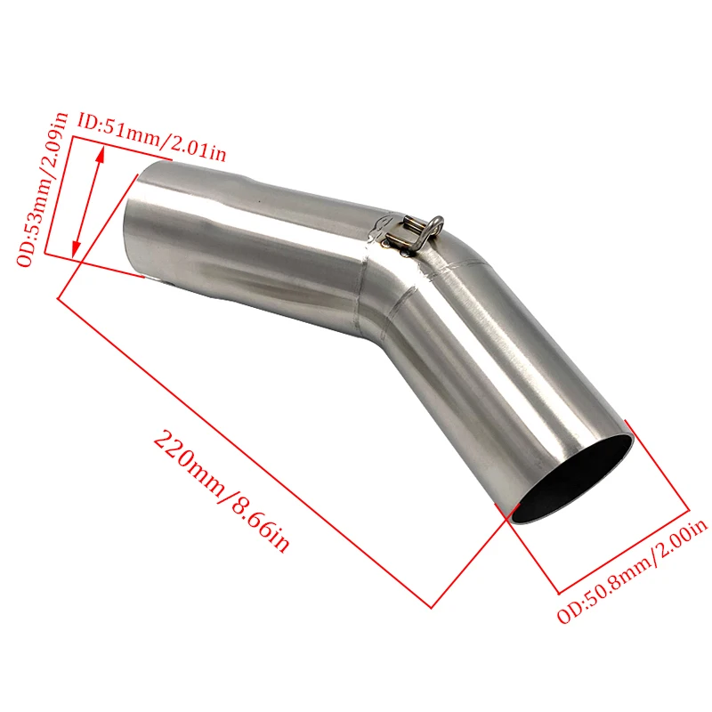 moto Modified Escape Muffler Exhaust Mid Link Pipe Connector Tube Slip On for BMW C650GT 2016 2017 2018 2019 2020 C650 GT C650GT8