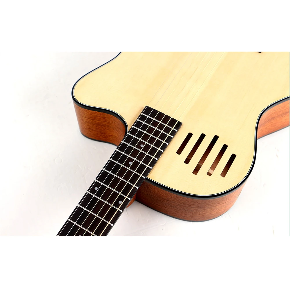4" Акустическая гитара из ели 6-string отсутствует Угол палисандр гриф высокое качество прямоугольное звуковое отверстие деревянная гитара HY03