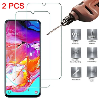 Перейти на Алиэкспресс и купить 2 шт Стекло 9H HD закаленное стекло для Samsung A50 A40 A30 A10E A20E Защита экрана для Samsung Galaxy A90 A80 A70 A60 A2 Core