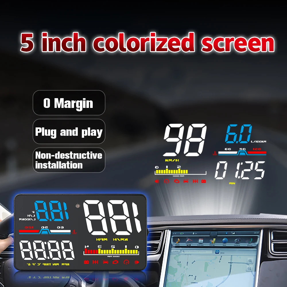 

Lechi08 car robot smart hud display car speedometer/hud head up display carrobot hud obd2 display car speed projector obd2 gauge