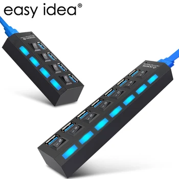 

USB Hub USB Splitter Multi USB C Hub 3.0 Multiple 4 Port Type C Hab With Power Adapter Computer Accessories USB 2.0 Hub For PC
