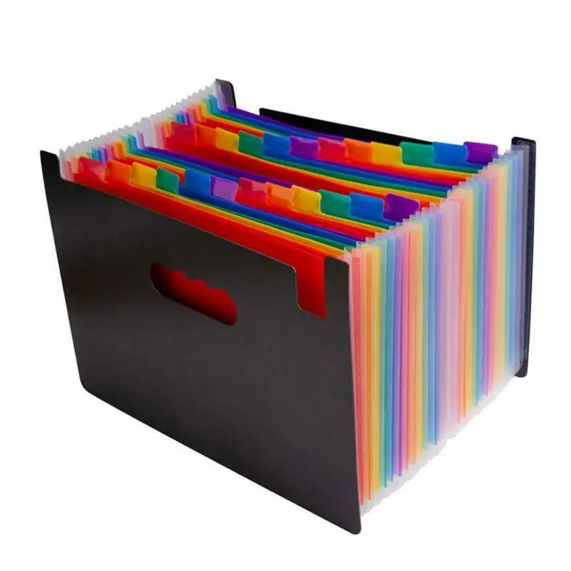 Classeur extensible 2x13 pochettes A4, portefeuille de documents en  plastique pour le rangement personnel de la papeterie de bureau (noir) -  AliExpress