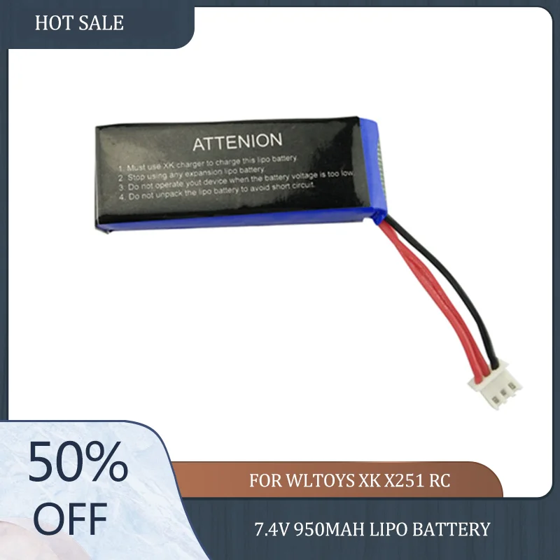 7.4V 950mAh Lipo Battery for WLtoys XK X251 RC Quadcopter Helicopter Spare Parts Big Promotion | Игрушки и хобби