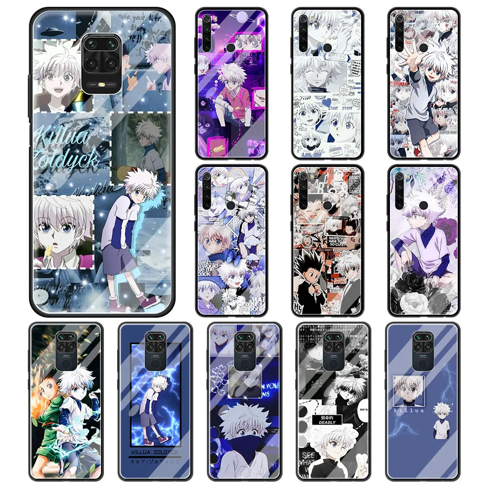 Tempered Glass Case Coque For Xiaomi Redmi Note 9S 9 8 Pro 8T 8A 7 9A 9C 9i Hunter X Hunter HXH Anime Luxury Shell Cover Fundas