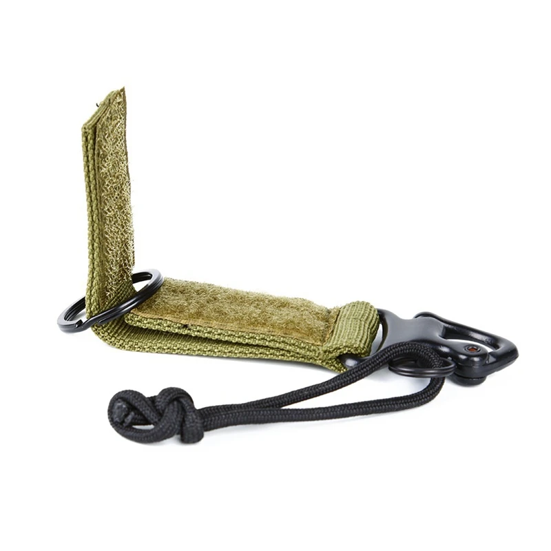 Открытый Нейлоновый зажим Ремешок брелок для ключей лямки поясной ремень рюкзак висящий карабин держатель для ключей с ремешком карабин - Цвет: Зеленый