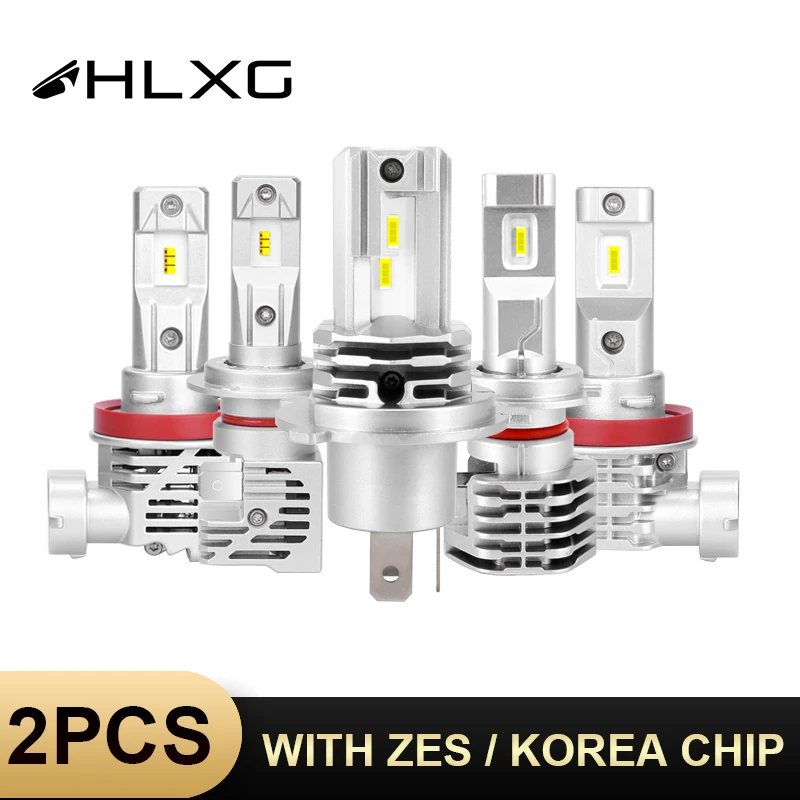 HLXG с Lumi светодиодный s luxion ZES/Корея CSP чипы H4 h7 светодиодный светильник 9005 HB3 светодиодный 9006 HB4 автомобильный головной светильник h11 H8 H9 противотуманный светильник 6000k