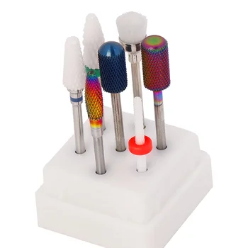 

7PCS Ceramic Diamond Nail Drill Bits Set Milling Cutter For Manicure Machine Accessories Electric Nail Files Nail Art Tools