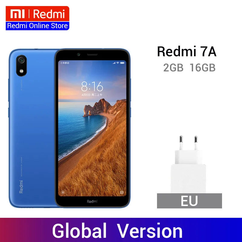 

In Stock Global Version Xiaomi Redmi 7A 7 A 2GB 16GB 5.45" Snapdargon 439 Octa core Mobile Phone 4000mAh 12MP Camera Smartphone