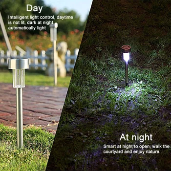 

Waterproof Lawn Lamp Rustproof Stainless Steel Led Outdoor Solar Light Landscape Lighting Garden Decor Home Yard For Pathway