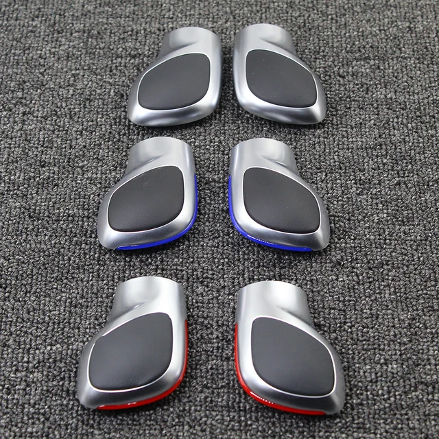 【送料無料】VW ギアシフトノブ DSG カバーキャップブルー ゴルフ MK6 MK7 R GTI パサート B7 B8 CC R20 ジェッタ MK6 3pc 青 ブルー VW DSG レザーシフトノブ⁄マットクローム core OBJ Select VW ギア