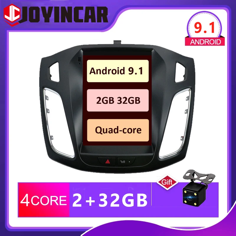 Автомобильный радиоприемник JOYINCAR для Ford Focus 3 Mk Tesla screen style 2012-2016 автомобильный