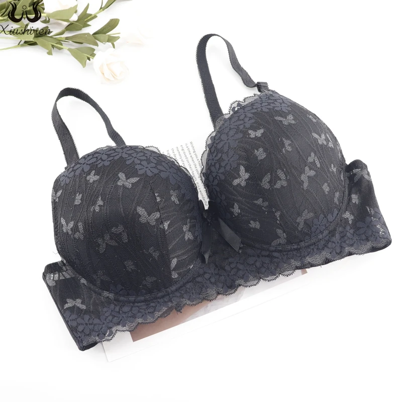 

Xiushiren Adjusted Straps Convertible Push Up Bras Soild Color Floral Lace Sexy Lingerie Underwired Unlined Plus Size Underwear