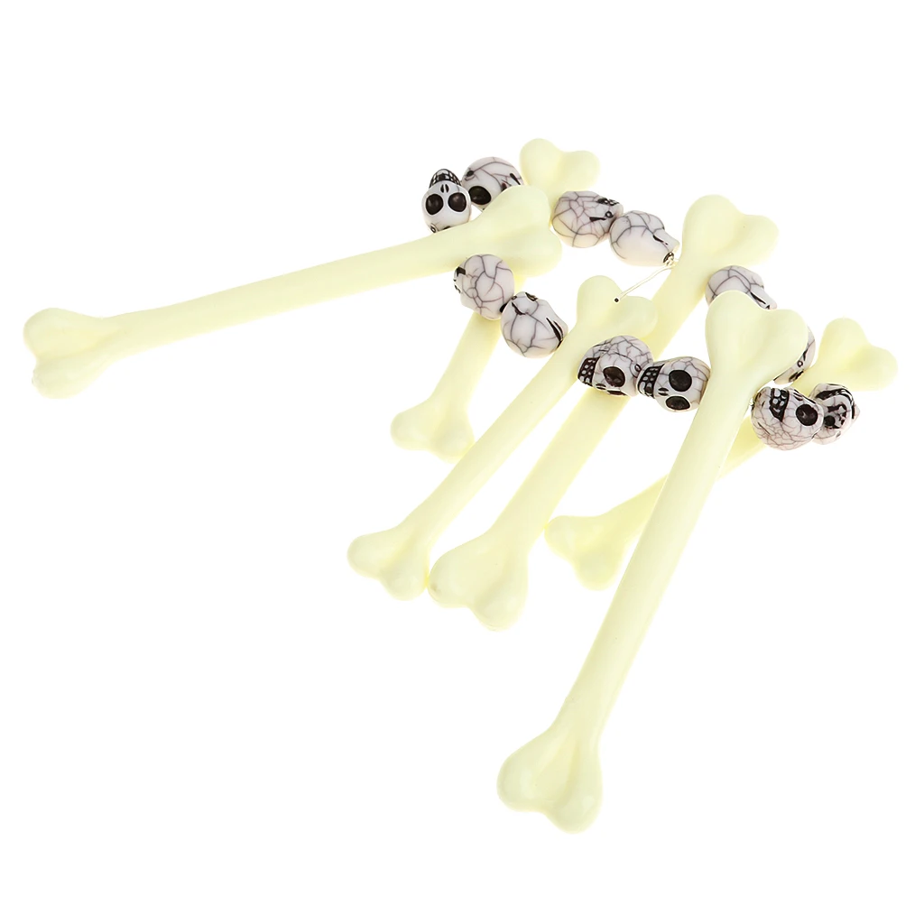  Indian Bone Skull Head Beaded Bracelet Navajo Costume Jewelry