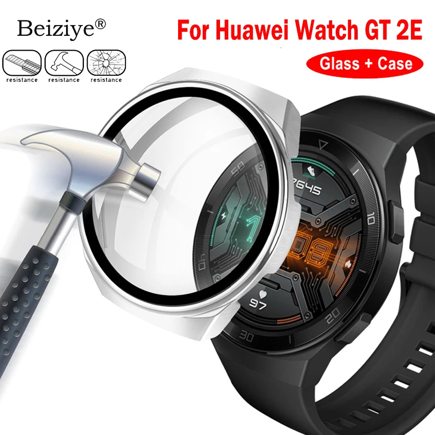 Защитная пленка для экрана Huawei Watch GT 2E чехол с HD закаленным стеклом бампер