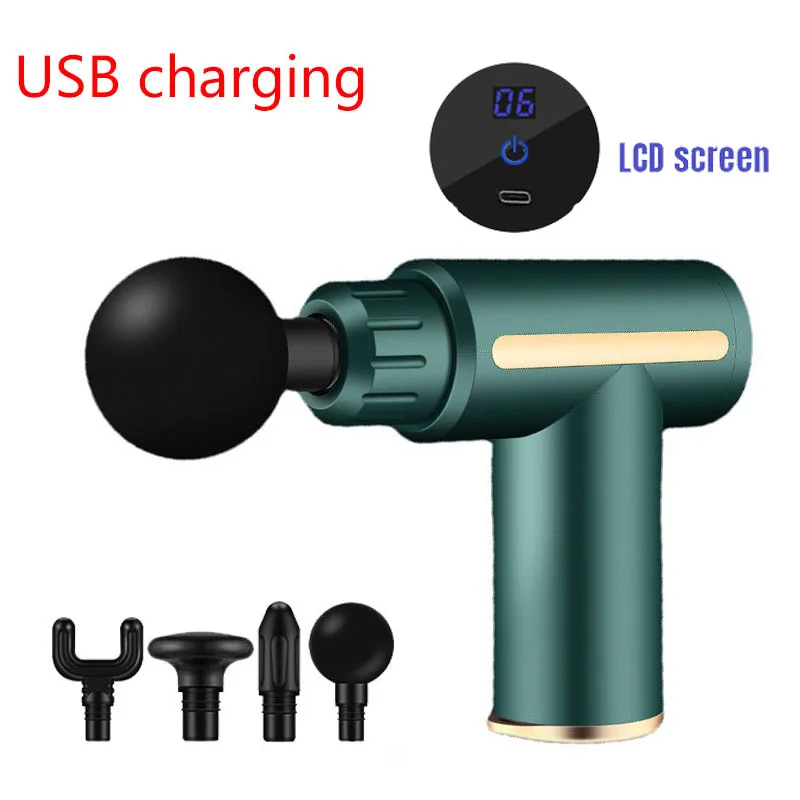 Mini Deep Tissue Muscle Massage Gun Body Shoulder Back Neck Massager LCD Touch Display Relaxation Slimming Shaping Body Massager