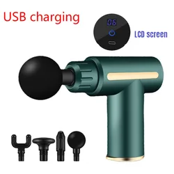 Mini Deep Tissue Muscle Massage Gun Body Shoulder Back Neck Massager LCD Touch Display Relaxation Slimming Shaping Body Massager