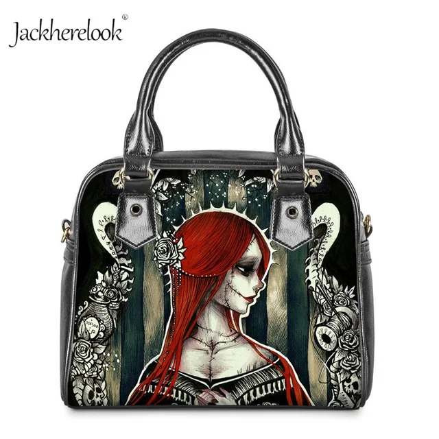 Jackherelook The Nightmare Before Christmas Women Top-Handle Bag Lady Shopping Storage Bag Leather Handbags Clutch Messenger Bag - Цвет: H7362DL