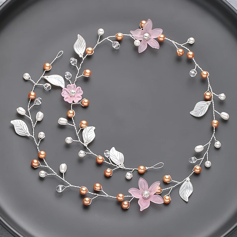 Silver Color Fashion Pearl Hair Bands Vines Handmade Copper Crystal Headbands For Wedding Hair Accessories Women Jewelry