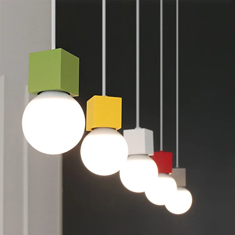 

Modern Minimalist Macaron Restaurant Iron Droplight Creative Coffee Shop Living Room Library Chandelier Lighting Lamps