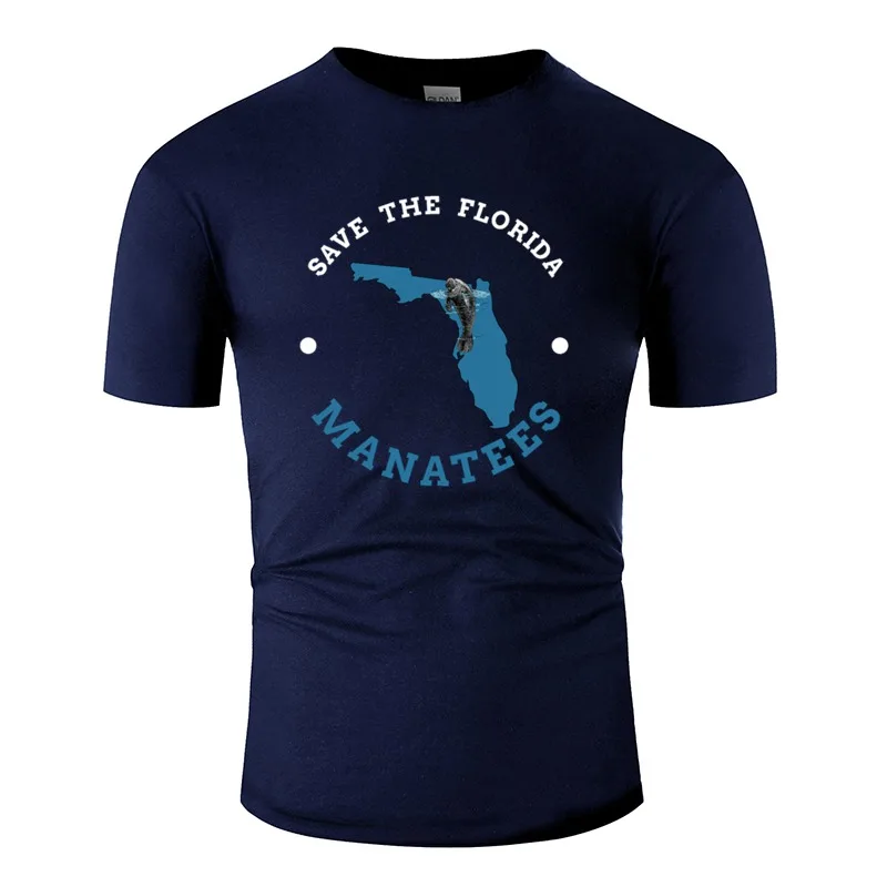 Печать сохранить Manatees Винтаж Florida Sea Cow футболка человек удивительный короткий