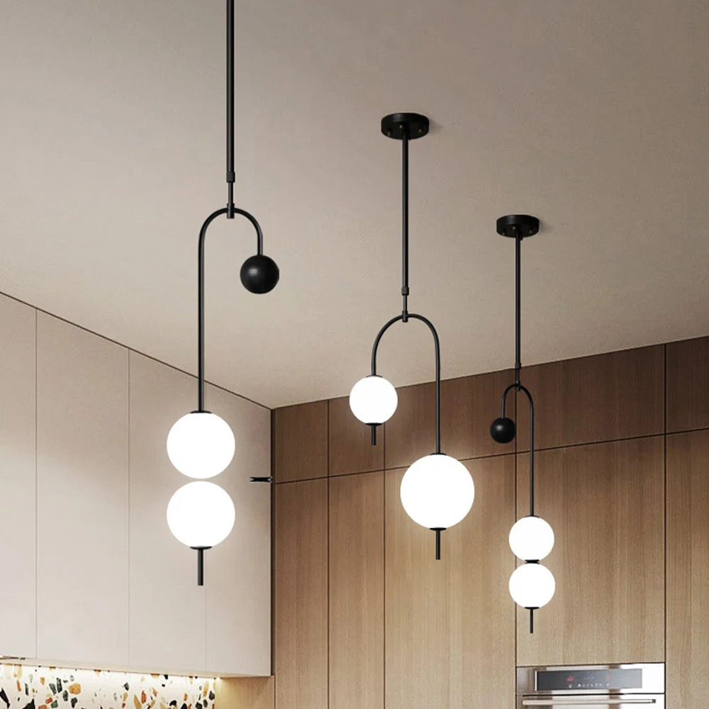 

Modern Minimalist Pendant Lights Nordic Grape Glass Lamp for Living/dinning Room Bedroom Coffee Lighting Fixtures Led Luminaire