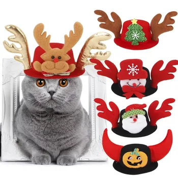 

Pet Christmas Decoration Pet Dog Hats Santa Claus Shape Hats for Cats Halloween Pet Photo Props Pumpkin Bat Hat Accessories Cats
