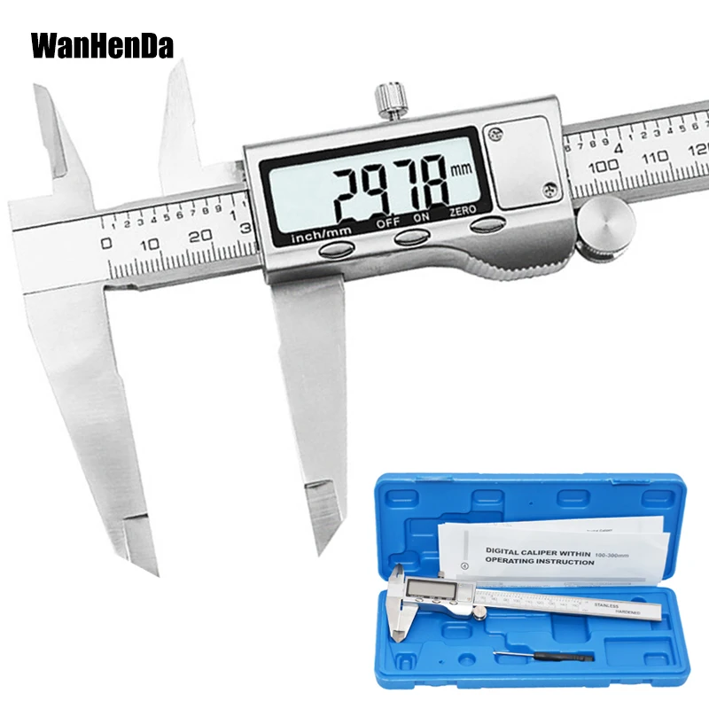 Stainless steel Digital Vernier Caliper LCD Electronic Caliper Metal Micrometer 0-150mm/200mm/300mm Measuring tool calipers