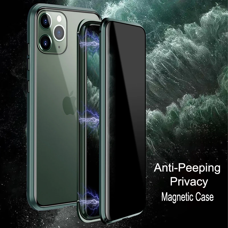 Для iPhone 11 Pro Max чехол для телефона против подсматривания переднее заднее