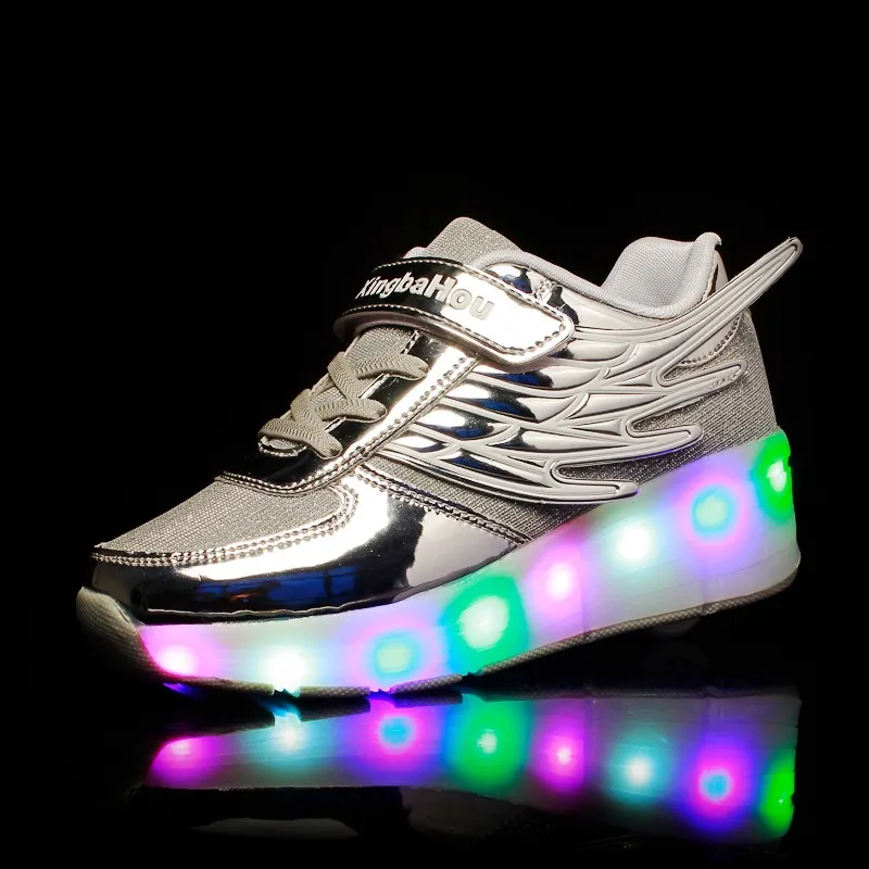Светодиодные колёса обувь Дети светящиеся кроссовки с светильник колеса роликовые коньки обувь светильник ed обувь для детей мальчиков девочек tenis infantil