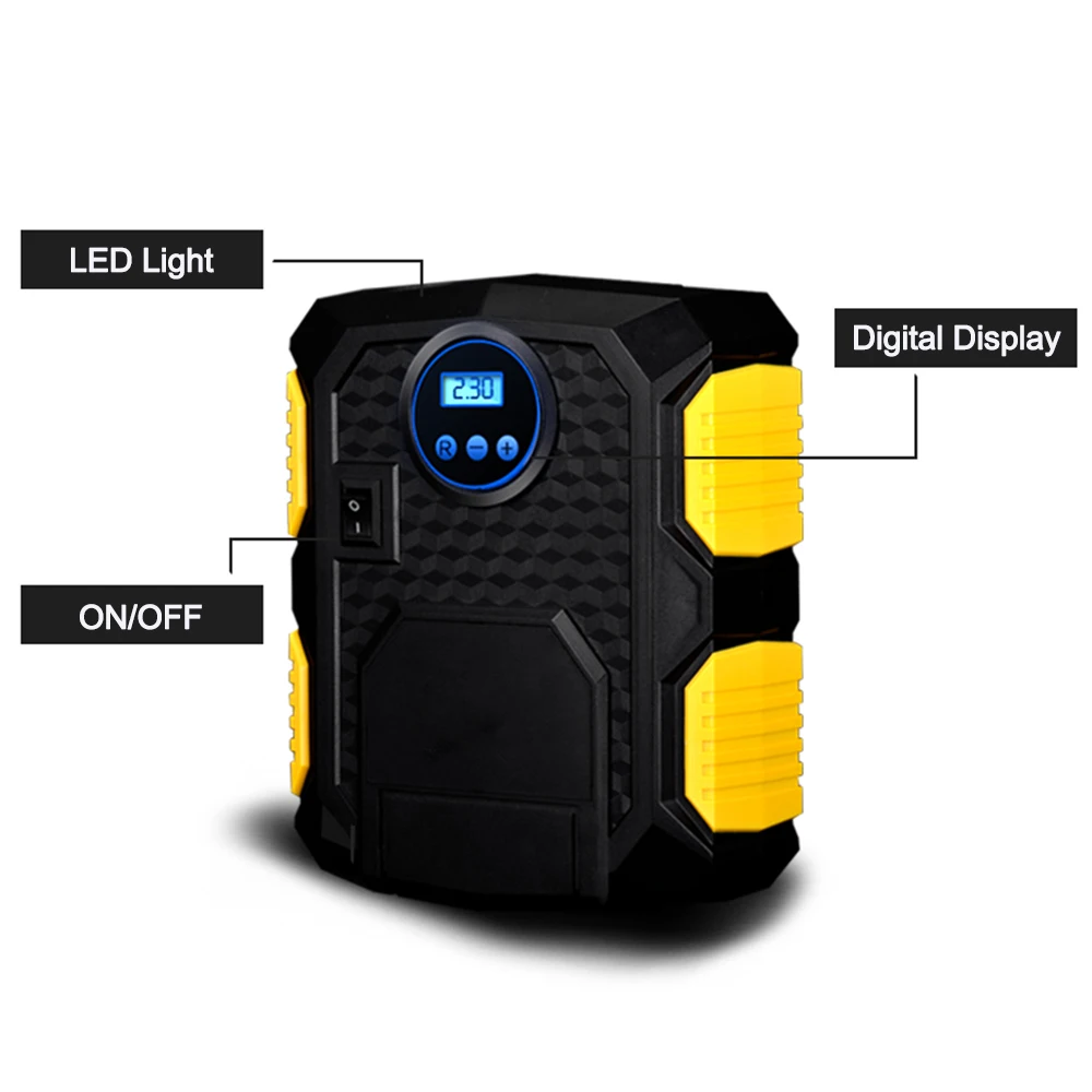 Digital Tire Inflator DC 12V Digital Car Tyre Inflator Electric Air Compressor Automatic Portable Pump With Light