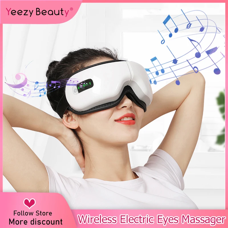 Eye Massager Electric Air Pressure Eyes Instrument Music Wireless Vibration Magnetic Heating Therapy Massage Care | Красота и