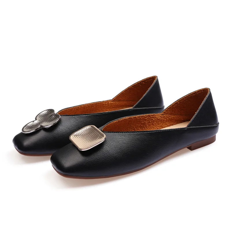 

2019 Autumn New Korean Version Of The Trend Personality Generous Soft Large Size Flat Women's Single Shoes
