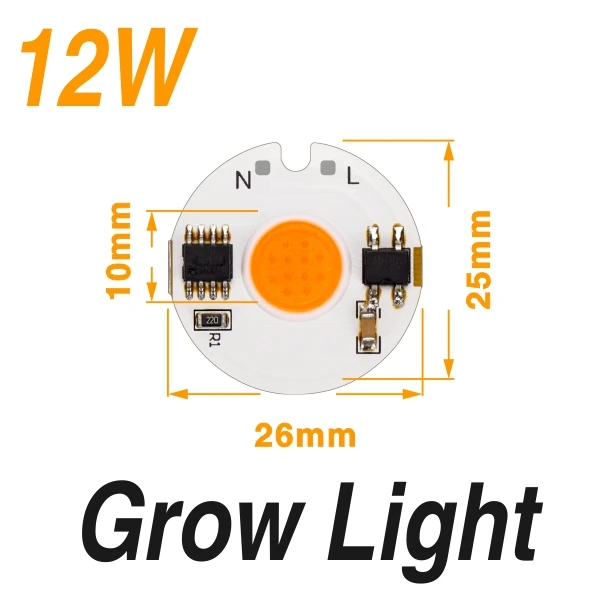 12W Grow Light Светодиодный светильник для выращивания, COB чип, полный спектр, 3 Вт, 5 Вт, 7 Вт, 9 Вт, 12 Вт, 20 Вт, 30 Вт, 50 Вт, 220 В, светодиодный светильник для растений, фито-лампа для теплицы, гроубокс-палатка - Цвет: 12W Grow Light