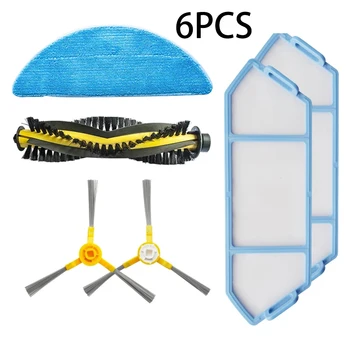 

6pcs Main Brush Side Brush Pre-Filters For NEATSVOR X500 X600 Robot Vacuum Cleaner Parts Accessories