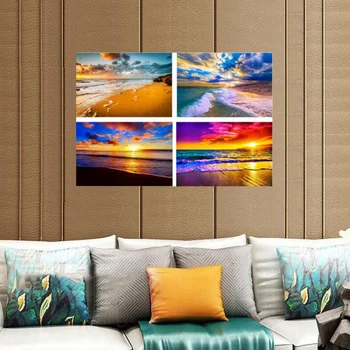 

Set Of 4 5D DIY Diamond Painting Cross Stitch Paint By Number Kits Arts Crafts & Sewing For Home Wall Decor