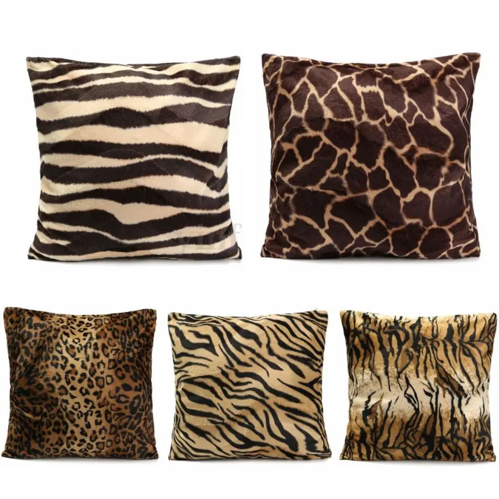 

Leopard Zebra Pillowcase Throw Silp Waist Bolster Cushion Cover Home Car Decor