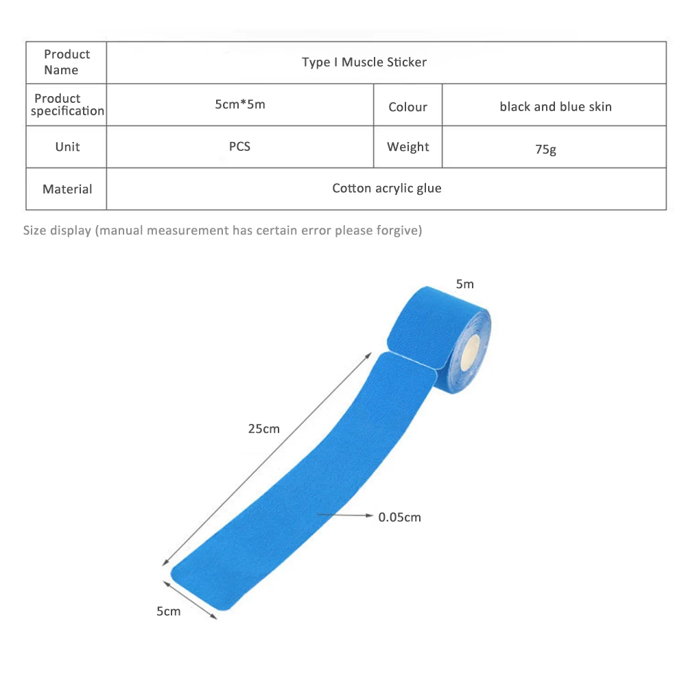 3 цвета мышцы Спорт повязки 25 см X 5 м Спортивная Кинезиология лента рулон Эластичный клейкий хлопковый повреждение ранение мышцы Стикеры