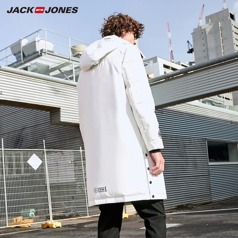 JackJones, зимний мужской пуховик с капюшоном и стоячим воротником, длинная стильная пуховая куртка, парка на утином пуху, пальто, 219312512
