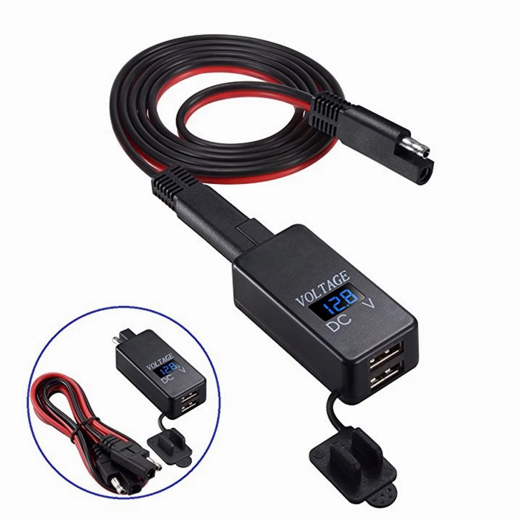 SAE Adapter USB Digital Voltmeter Voltage Measurement Quick Disconnect Plug Over-charge Protection