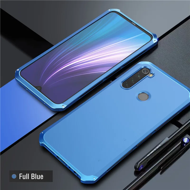 Full Blue Противоударный металлический корпус для Xiaomi Redmi Note 8 Pro защитный чехол задняя крышка для Xiaomi Redmi Note 8 Pro Coques - Цвет: Full Blue