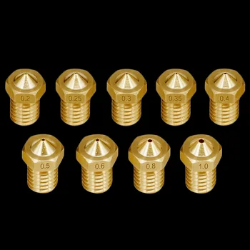

VONETS 9PCS Assorted Diameter Brass 3D Printer Extruder Nozzles Heads Accessories for V5 V6 J-head 1.75mm Filament