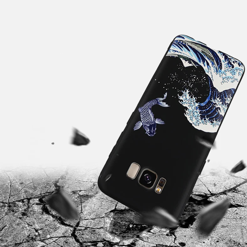 Чехол для Samsung Galaxy S20 Ultra Plus S9 S8 S7 S6 edge 3D рельефный матовый мягкий чехол накладка