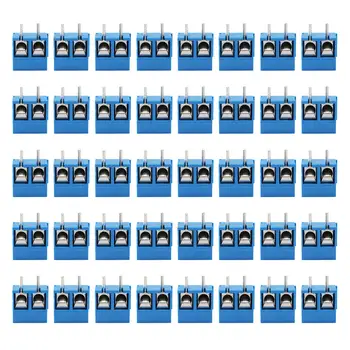 

40pcs Blue High Quality 2-Pin Screw Terminal Block Connector 5.08mm Pitch Panel PCB Mount DIY