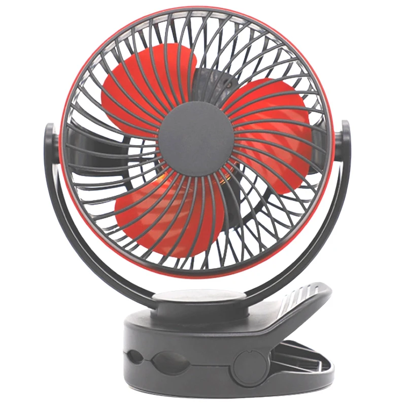 

New Usb Mini Fan Clip Charging Rotating Portable Desktop Silent Table Fan Student Dormitory-Black