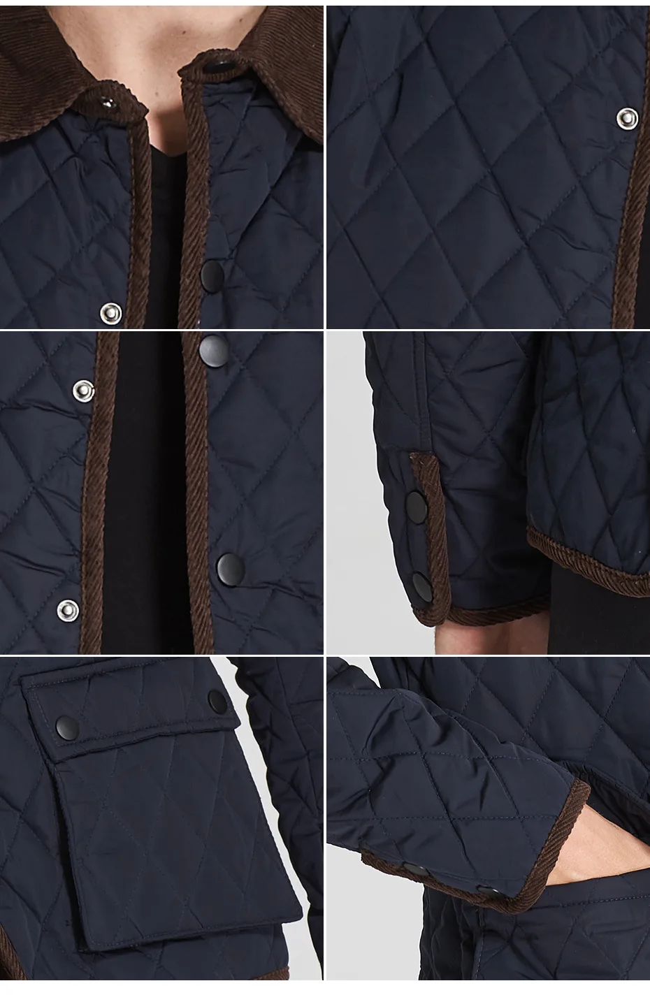AliExpress осенняя одежда большого размера мужская приталенная английская ромб тонкая хлопковая куртка со стоячим воротником Повседневная хлопковая стеганая одежда