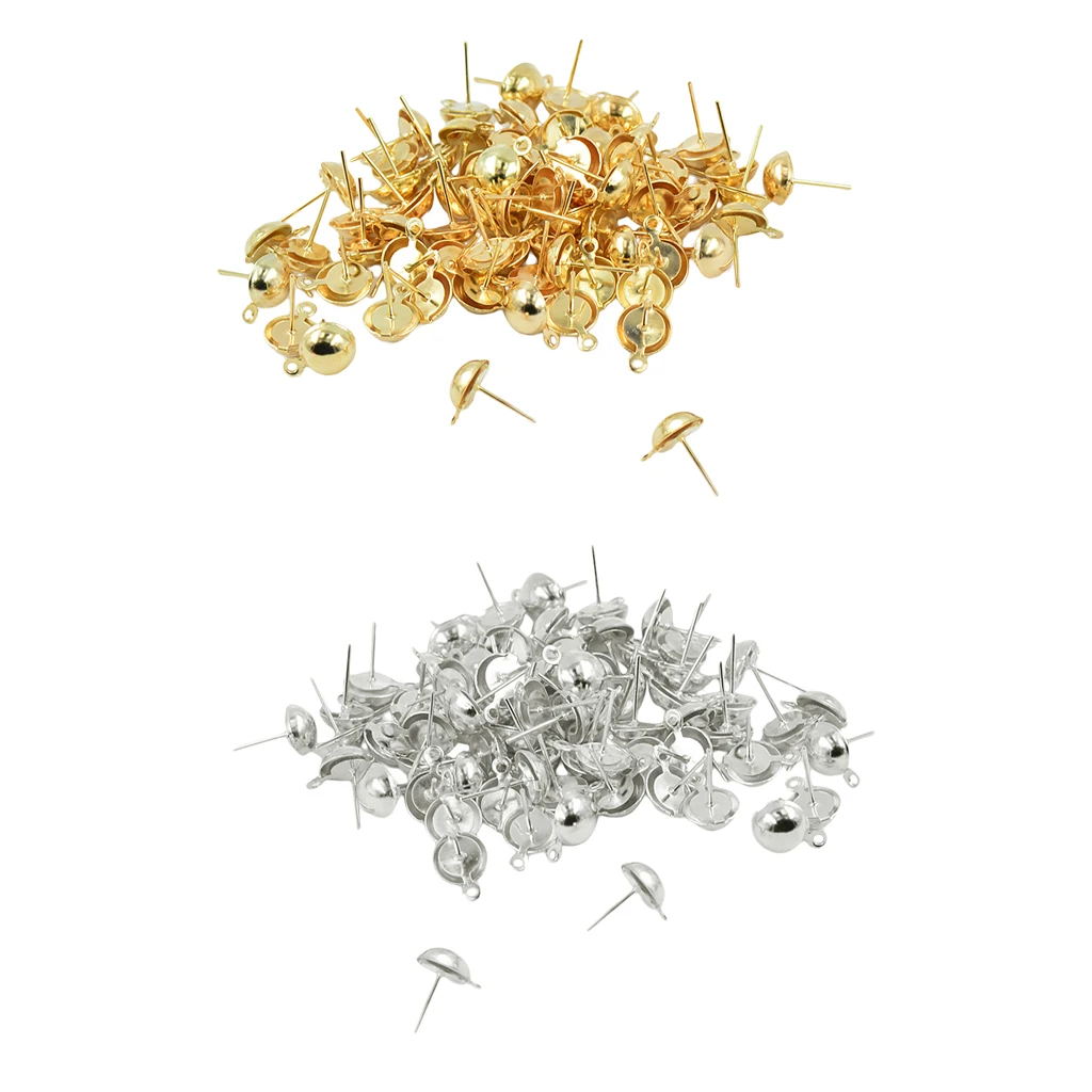 200x DIY Earring Making Findings Ear Stud Earrings Blanks Base Settings Crafts Supply Unique Yourself 15 x 9 mm