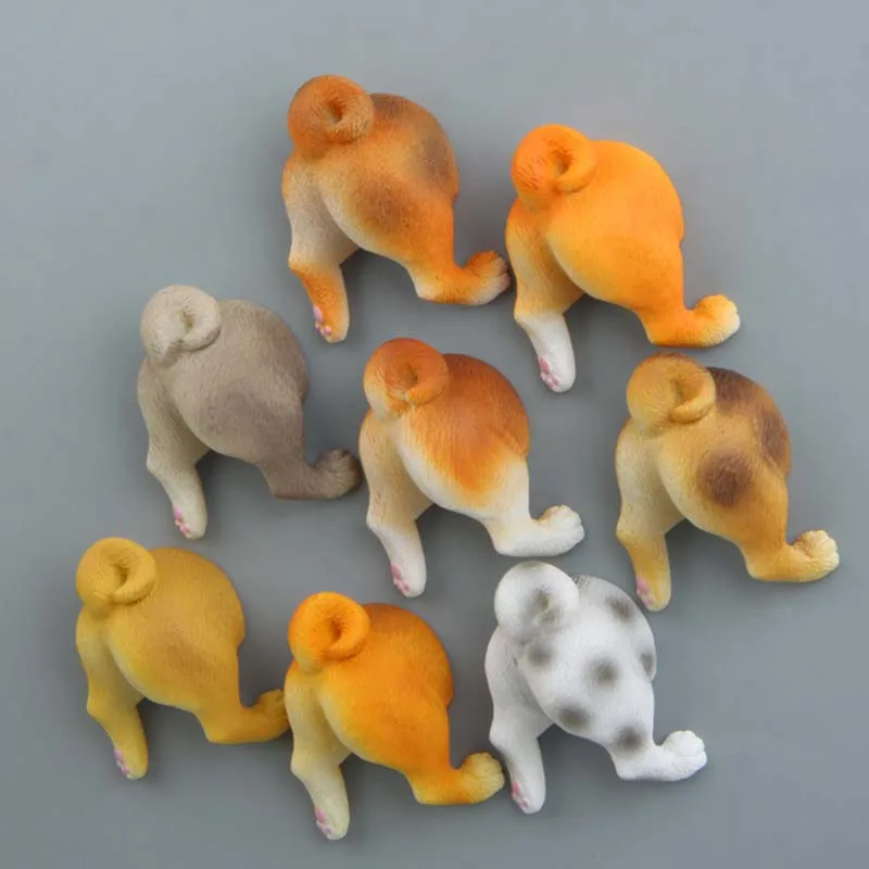 Cute Dogs Puppy Butt Figures Model Toys Creative Animal Fridge Magnets Figurines Refrigerator Pastes Home Decoration Kids Gifts | Игрушки и